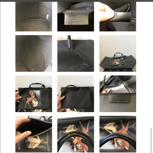 $900! Large Bambi Print Antigona Tote & Pouch - Picture 3 of 4